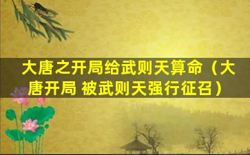 大唐之开局给武则天算命（大唐开局 被武则天强行征召）